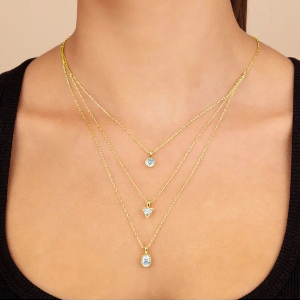 Sterling Forever - Julie Cubic Zirconia Layered Necklace - New in Box - Picture 2 of 4